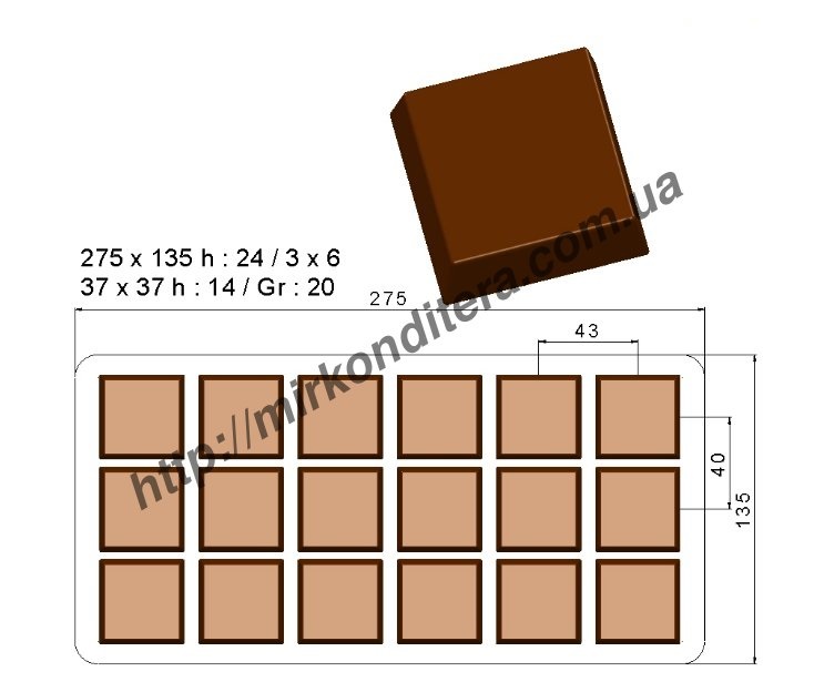 Форма для шоколада поликарбонатная №093
