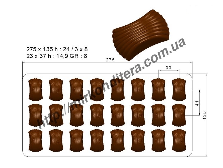 Форма для шоколада поликарбонатная №220