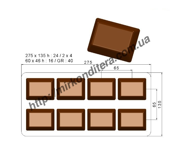 Форма для шоколада поликарбонатная №260