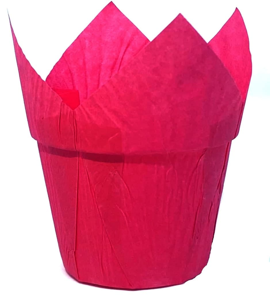 Форма для выпечки Тюльпан с бортом 50х60х90мм Розовый 10шт