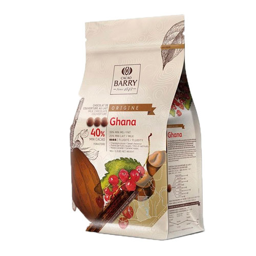 Молочный моносортовый шоколад для выпечки Cacao Barry GHANA 100г в дропсах