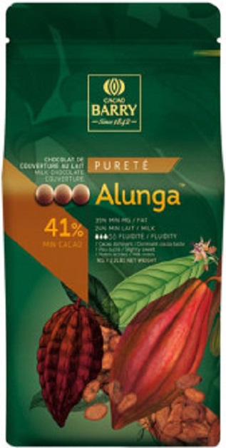 Молочный моносортовый шоколад Cacao Barry  ALUNGA 41% какао 1кг