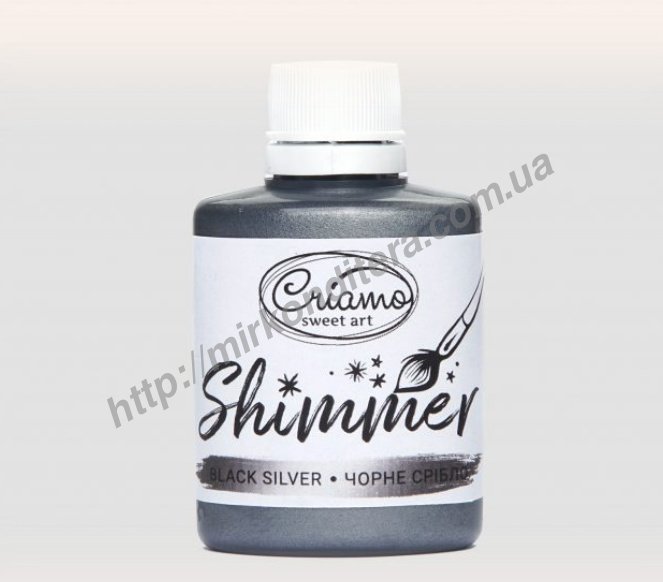 Краситель пищевой перламутровый гелевый SHIMMER CRIAMO Черное Серебро 30 гр