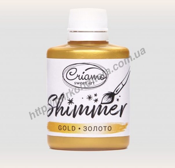 Краситель пищевой перламутровый гелевый SHIMMER CRIAMO Золото 30 гр