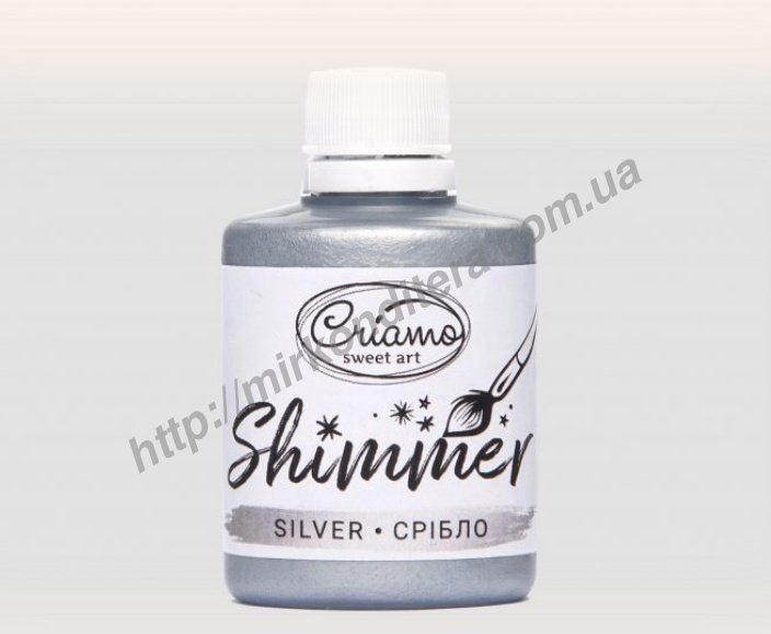 Краситель пищевой перламутровый гелевый SHIMMER CRIAMO Серебро 30 гр