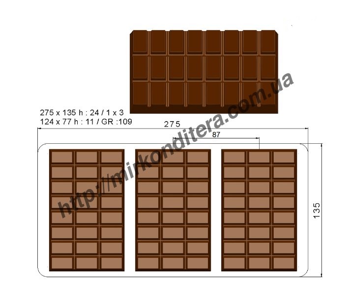 Форма для шоколада поликарбонатная №003 		