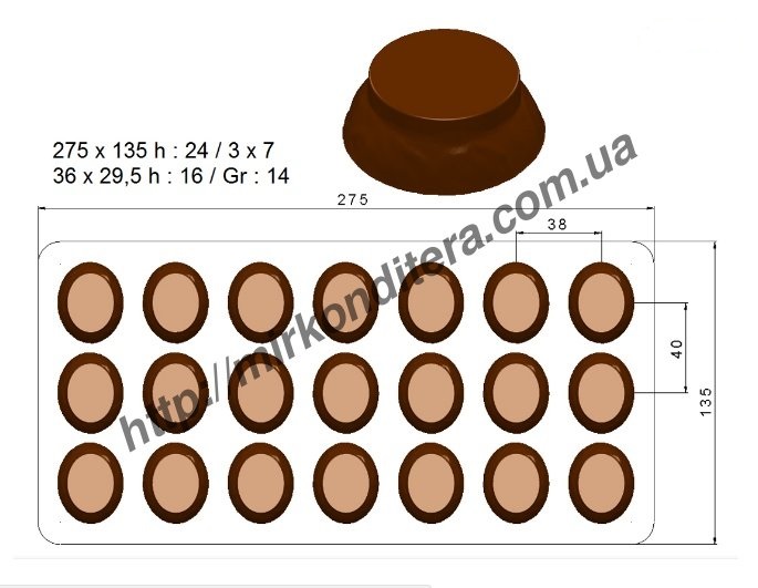 Форма для шоколада поликарбонатная №092