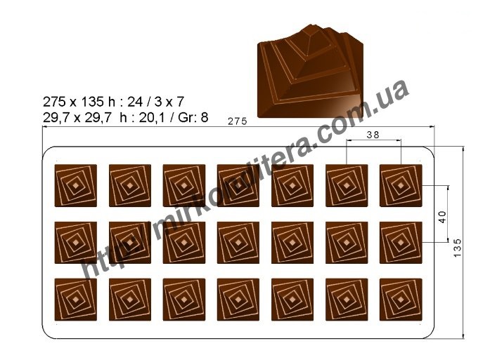 Форма для шоколада поликарбонатная  №173