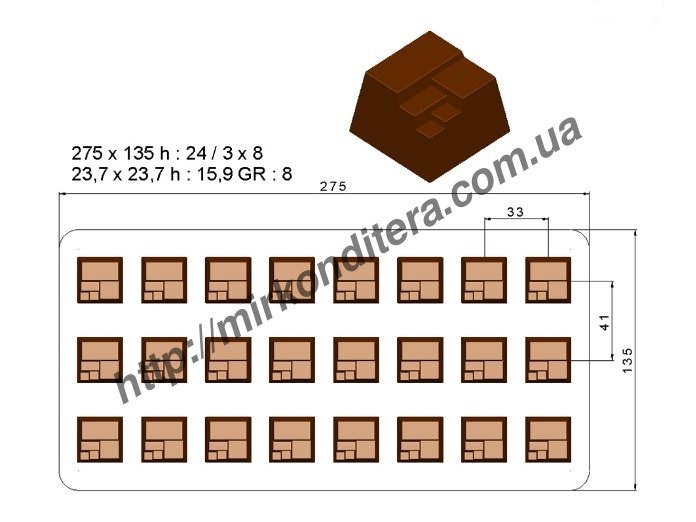 Форма для шоколада поликарбонатная №221