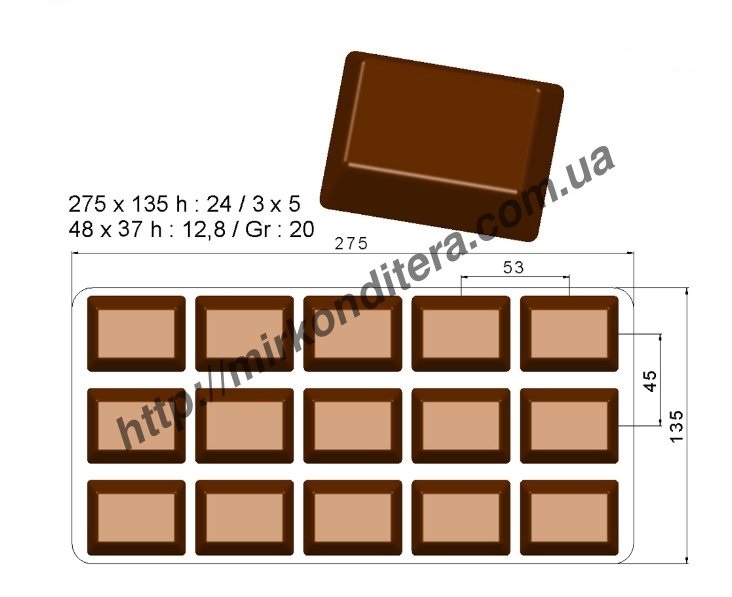 Форма для шоколада поликарбонатная №271