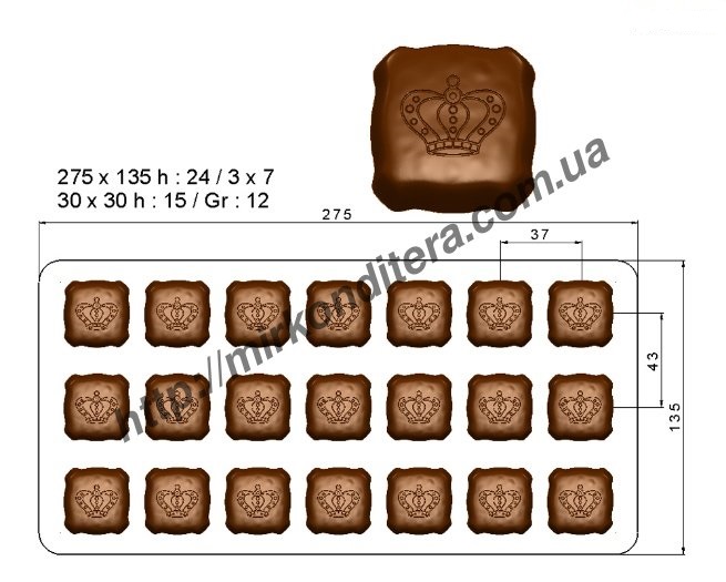 Форма для шоколада поликарбонатная №310