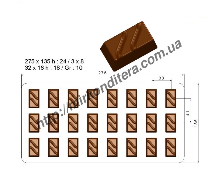 Форма для шоколада поликарбонатная №378		