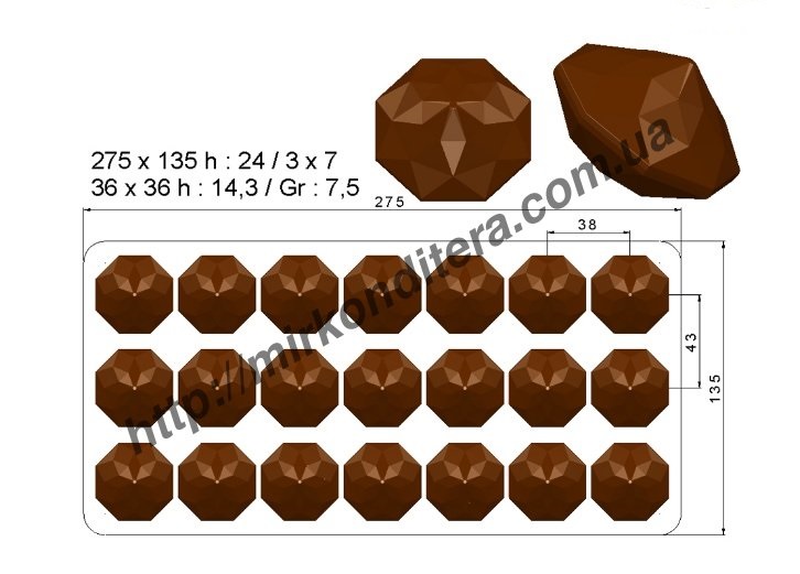 Форма для шоколада поликарбонатная №386