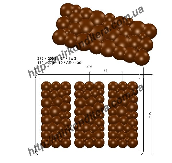 Форма для шоколада поликарбонатная №449