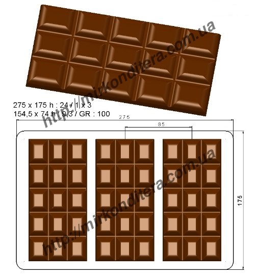 Форма для шоколада поликарбонатная №499