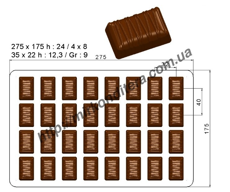 Форма для шоколада поликарбонатная №679