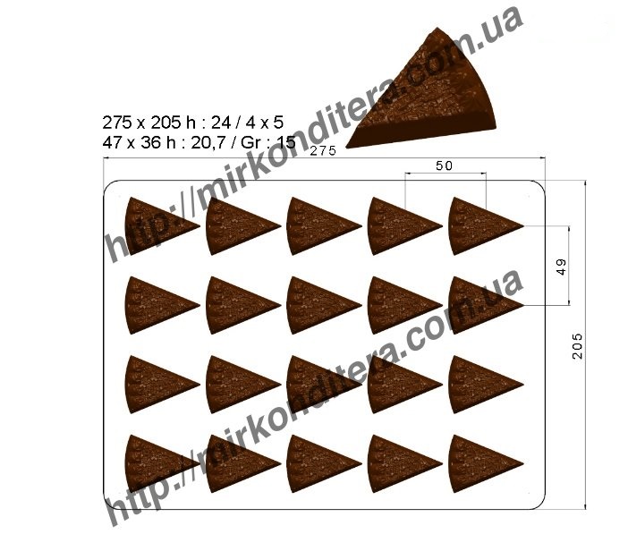 Форма для шоколада поликарбонатная №705