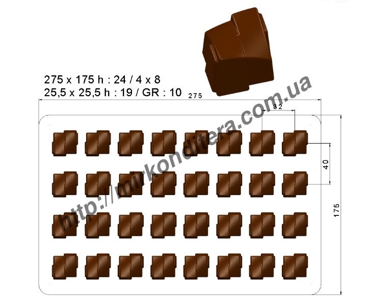 Форма для шоколада поликарбонатная №868