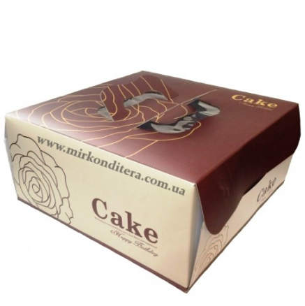 Упаковка для тортов квадратная цельная CAKE  32×32×15см
