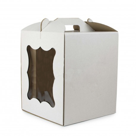 Коробка для торта 28×28×30см (с окошком)