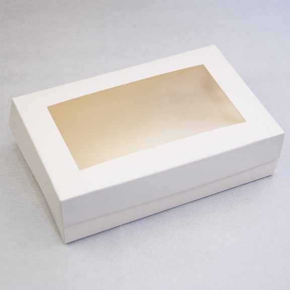 Коробка для эклеров и зефира (с окошком) 23х15х6см